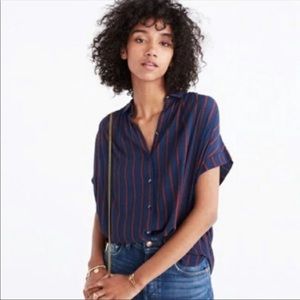 Madewell Central Drapey Shirt Cornelia Stripe M
